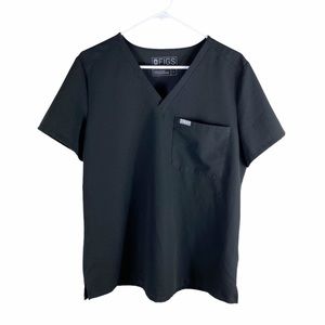 Figs Catarina black one pocket scrub top large